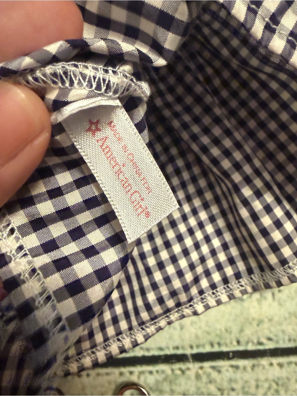 2 American girl doll dresses and 10 wood doll hangers. - Picture 9 of 10